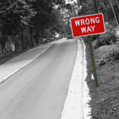 wrong way signage